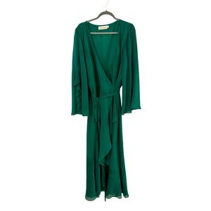 Fame and Partners green wrap tie Dress Maxi